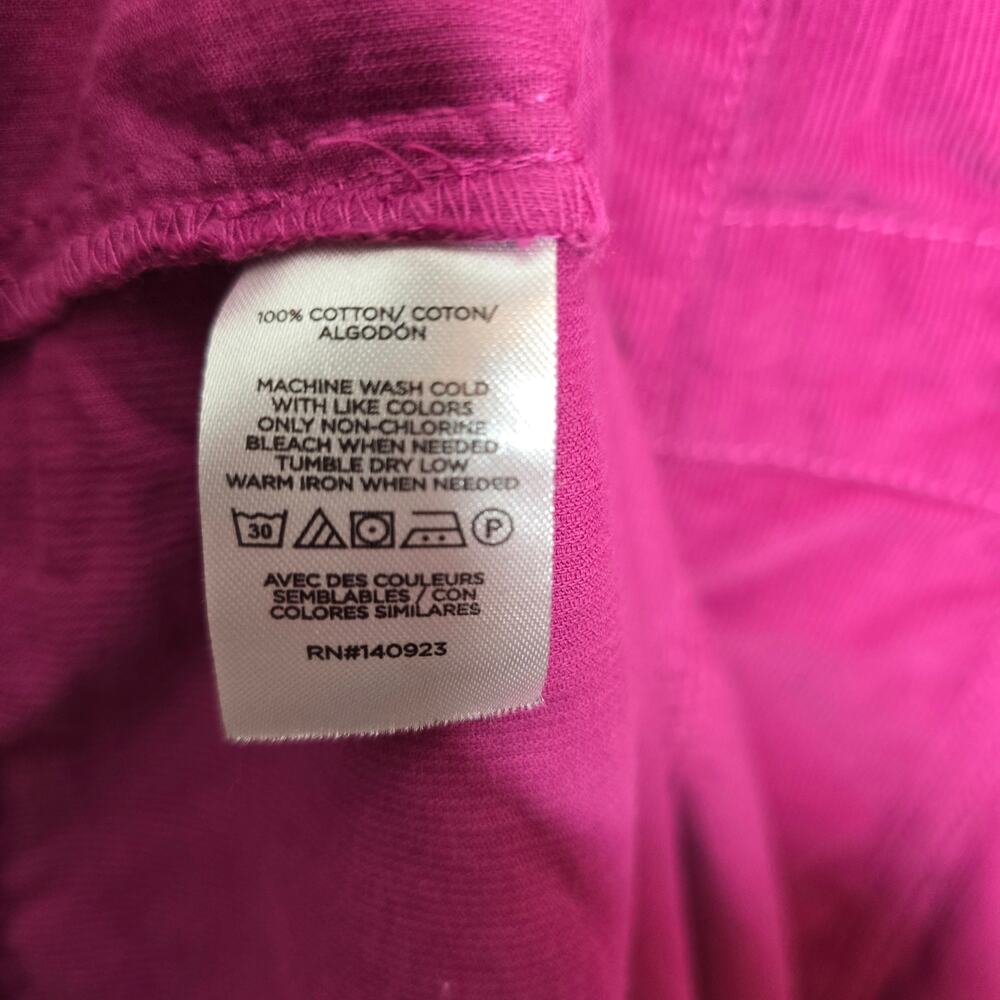 Loft Pink Magenta Corduroy Snap Front Midi Shirt Dress Size 6 - Picture 5 of 7